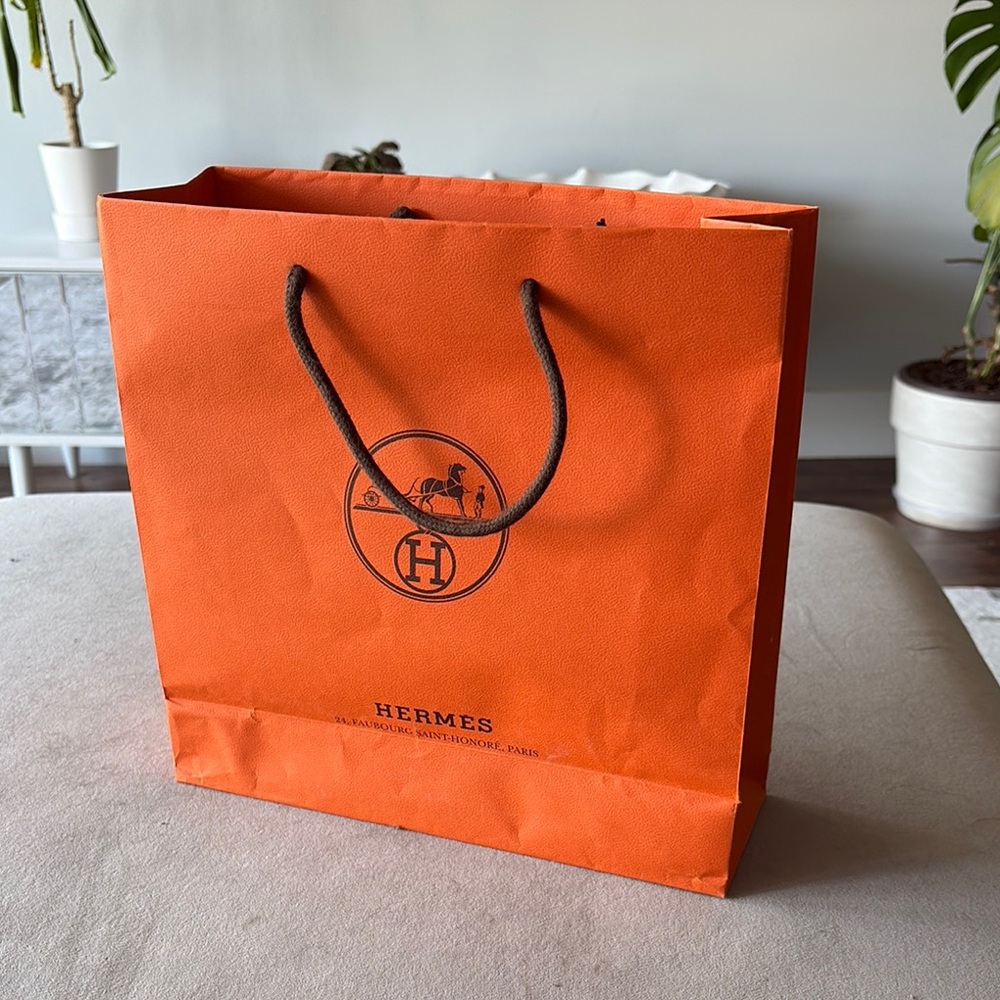 Hermès Orange Shopping Bag